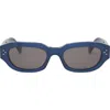 Celine Bold 3 Dots 54mm Geometric Sunglasses In Shiny Blue/smoke