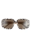 Celine Bold 3 Dots 55mm Geometric Sunglasses In Animal/brown