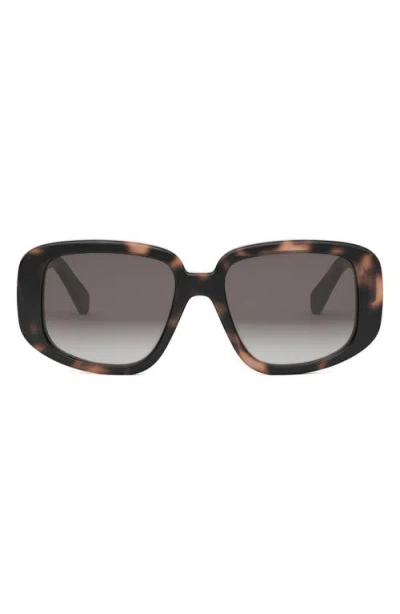 Celine Bold 3 Dots 55mm Geometric Sunglasses In Havana/gradient Roviex