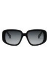 Celine Bold 3 Dots Acetate Shield Sunglasses In Shiny Black/gradient Smoke