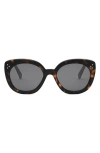 Celine Bold 3 Dots 56mm Butterfly Sunglasses In 52a - Havana