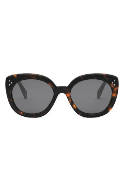 Celine Bold 3 Dots 56mm Butterfly Sunglasses In 52a - Havana