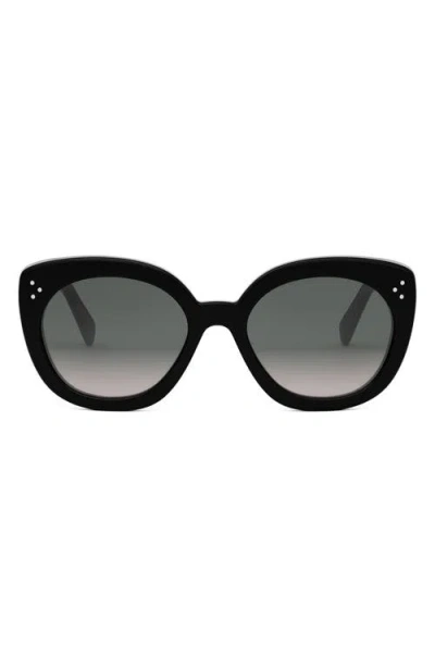 Celine Bold 3 Dots 56mm Butterfly Sunglasses In Nero/grigio