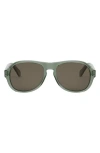 Celine Bold 3 Dots 56mm Pilot Sunglasses In Shiny Light Green/brown