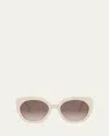 Celine Bold 3 Dots 56mm Butterfly Sunglasses In Ivory Gradient Brown