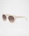 Celine Bold 3 Dots 56mm Butterfly Sunglasses In Ivory Gradient Brown