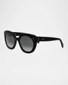 Celine Bold 3 Dots Acetate Butterfly Sunglasses In Shiny Black Gradient Brown