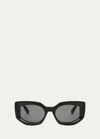 Celine Bold 3 Dots Acetate Butterfly Sunglasses In Shiny Black Smoke