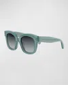 Celine Smoke Gradient Square Ladies Sunglasses Cl4002un 93b 54 In Shiny Light Green Gradient Smoke