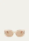 Celine Bold 3 Dots Acetate Butterfly Sunglasses In Shiny Orange