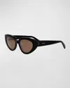 Celine Bold 3 Dots 53mm Cat Eye Sunglasses In Black