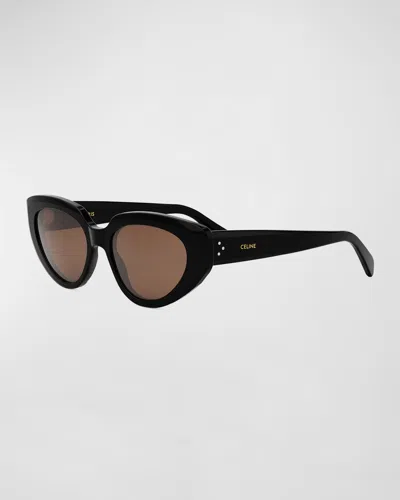 Celine Bold 3 Dots Acetate Cat-eye Sunglasses In Black