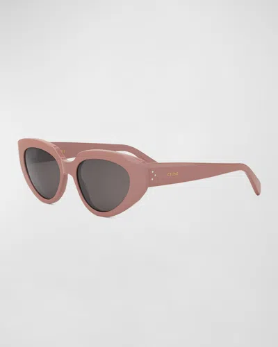 Celine Bold 3 Dots Acetate Cat-eye Sunglasses In Pink/other/smoke