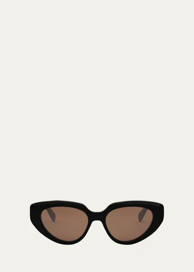 Celine Bold 3 Dots 53mm Cat Eye Sunglasses In Nero/marrone