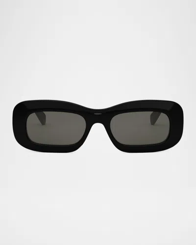 Celine Bold 3 Dots Acetate Rectangle Sunglasses In Black