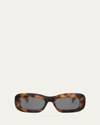 Celine Bold 3 Dots Acetate Rectangle Sunglasses In Marrone