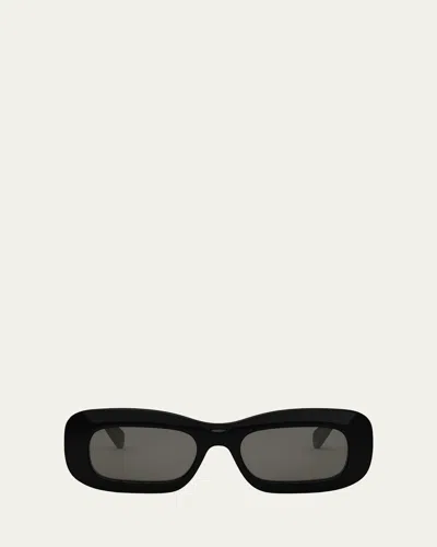 Celine Bold 3 Dots Acetate Rectangle Sunglasses In Shiny Black