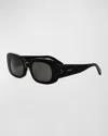 Celine Bold 3 Dots Grey With Light Mirror Sport Ladies Sunglasses Cl40287u 01a 51 In Shiny Black Smoke
