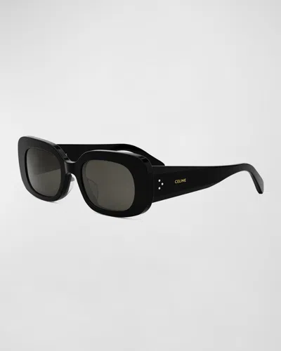 Celine Bold 3 Dots Acetate Rectangle Sunglasses In Black