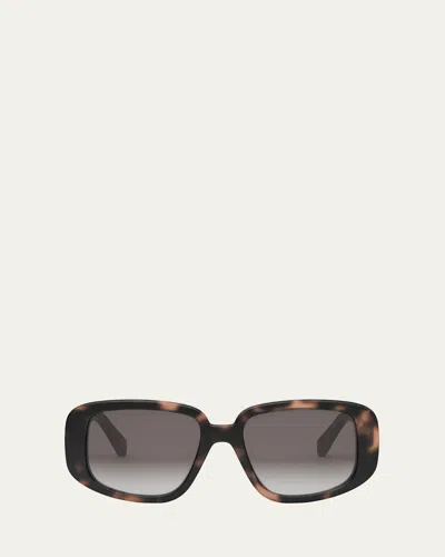 Celine Bold 3 Dots Acetate Shield Sunglasses In Havana/gradient Roviex
