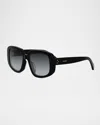 Celine Bold 3 Dots Smoke Gradient Butterfly Ladies Sunglasses Cl40299u 01b 55 In Shiny Black Gradient Smoke