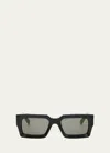 CELINE BOLD 3 DOTS BEVELED ACETATE RECTANGLE SUNGLASSES