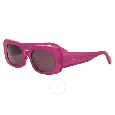 Celine Bold 3 Dots Brown Rectangular Ladies Sunglasses Cl40287u 72e 51 In Pink