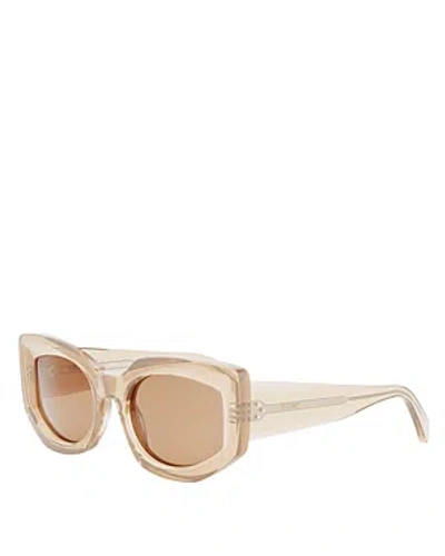 Celine Bold 3 Dots Acetate Butterfly Sunglasses In Tan/beige Solid