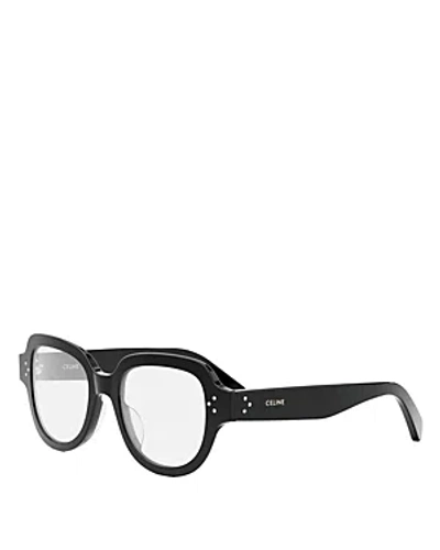 Celine Bold 3 Dots Hd Geometric Eyeglasses, 50mm In Black