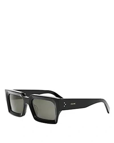 Celine Bold 3 Dots Rectangular Sunglasses, 54mm In Black