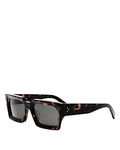 Celine Bold 3 Dots Rectangular Sunglasses, 54mm In Havana/gray Solid