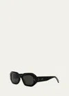 Celine Bold 3 Dots Square Acetate Sunglasses In Blonde Havana Smo