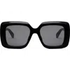 Celine Bold Three-dot Acetate Square Sunglasses In Shiny Black/smoke