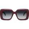 Celine Bold 3 Dots Square Sunglasses, 54mm In Shiny Bordeaux/smoke