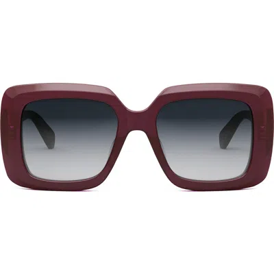Celine Bold 3 Dots Square Sunglasses, 54mm In Shiny Bordeaux/smoke