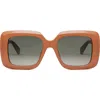 Celine Bold 3 Dots Square Sunglasses In Shiny Orange/gradient Brown