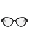 Celine Bold 50mm Round Optical Glasses In Shiny Black