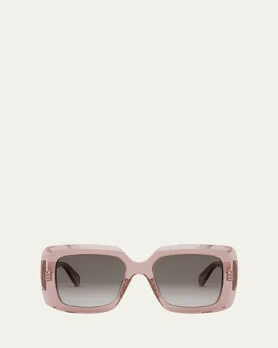 CELINE BOLD THREE-DOT ACETATE SQUARE SUNGLASSES