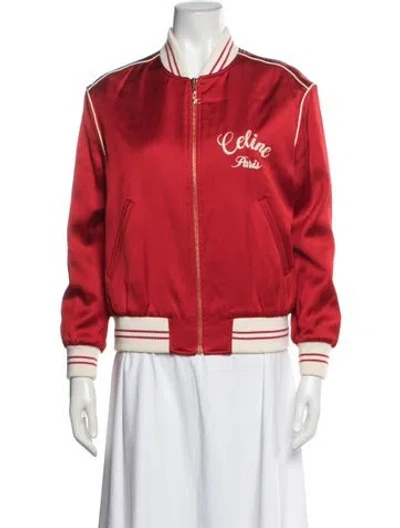 Pre-owned Celine Bomber Jacket In Red