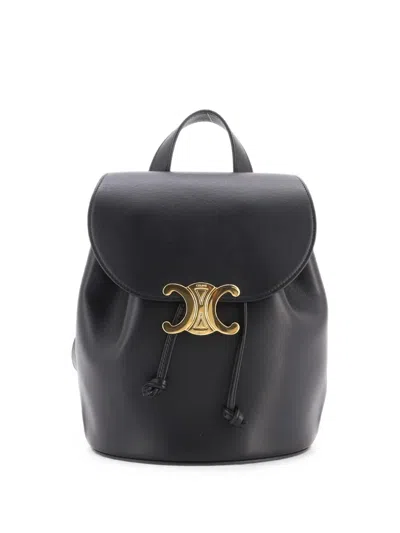 Pre-owned Celine Bonnie Leather Backpack In Black