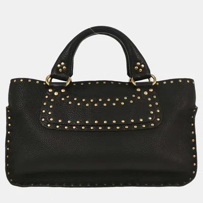 Pre-owned Celine Boogie Black Calfskin Leather Top Handle Bag