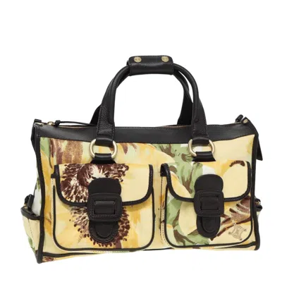 Pre-owned Celine Boogie Canvas Handbag () In Yellow