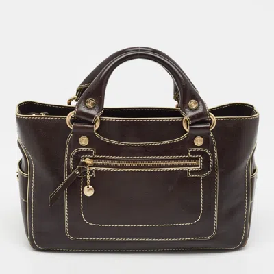 Pre-owned Celine Boogie Dark Brown Leather Tote