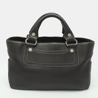 Pre-owned Celine Boogie Dark Brown Leather Tote