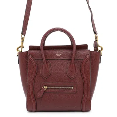 Pre-owned Celine Bordeaux Leather Handbag Shoulder Bag ()