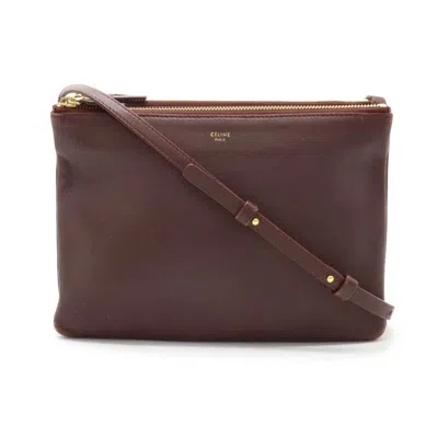 Pre-owned Celine Bordeaux Leather Pochette Pouch Shoulder Bag ()