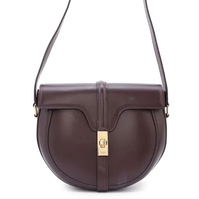 Pre-owned Celine Bordeaux Leather Shoulder Bag ()