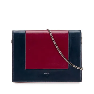 Pre-owned Celine Bordeaux Navy Leather Shoulder Bag ()