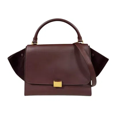 Pre-owned Celine Bordeaux Red Color Leather Shoulder Bag ()