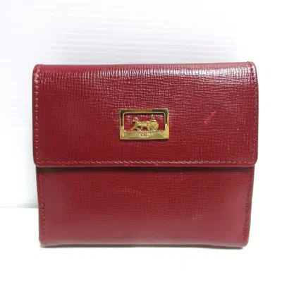 Pre-owned Celine Bordeaux Wallet (bi-fold) () In Burgundy